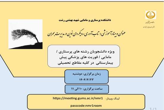 وبینار تاب آوری رویکردی نوین در مدیریت بحران  